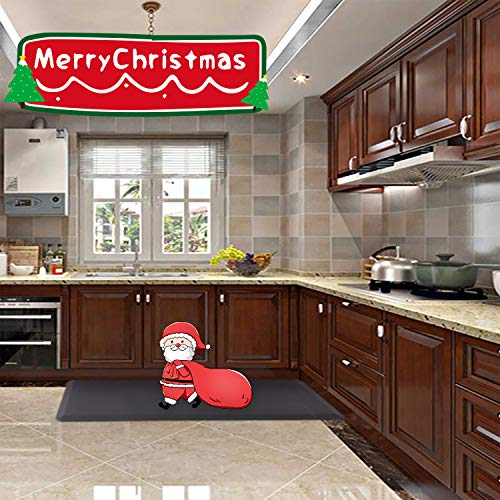 Anti Fatigue Comfort Mat by DAILYLIFE, Non-Slip Bottom - 3/4\" Thick Durable Kitchen Standing Floor Mat with Extra Support at Home, Office and Garage - Waterproof & Easy-to-Clean (24\" x 60\", Black)
