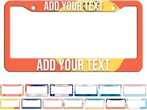 Miniatura 3 de Marcos personalizados para placa de matrícula, personaliza el soporte para matrícula, diseño de patrón brillante, 2 agujeros, cubierta de aluminio
