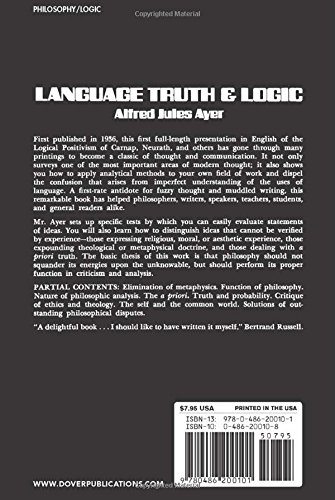 Language, Truth And Logic (Dover Books On Western Philosophy) #TOP1