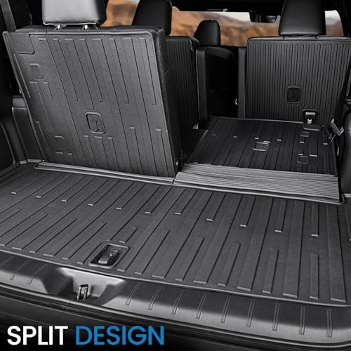Image of Cargo Mat with Backrest Mats for 2024 2025 2026 Lexus TX 350 /500h /550h+, Fit with Subwoofer, All Weather TPE Protectors Cargo Liner Accessories for TX350 /TX500h /TX550h+