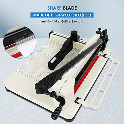 Heavy Duty Paper Cutter,17 Inch Guillotine Paper Cutter, Cortadora De Papel 500 Sheets Papers,Guillotine Paper Scrap Slicer Trimmer For Cardstock Cards Leather With Metal Base For Office Home School #TOP1