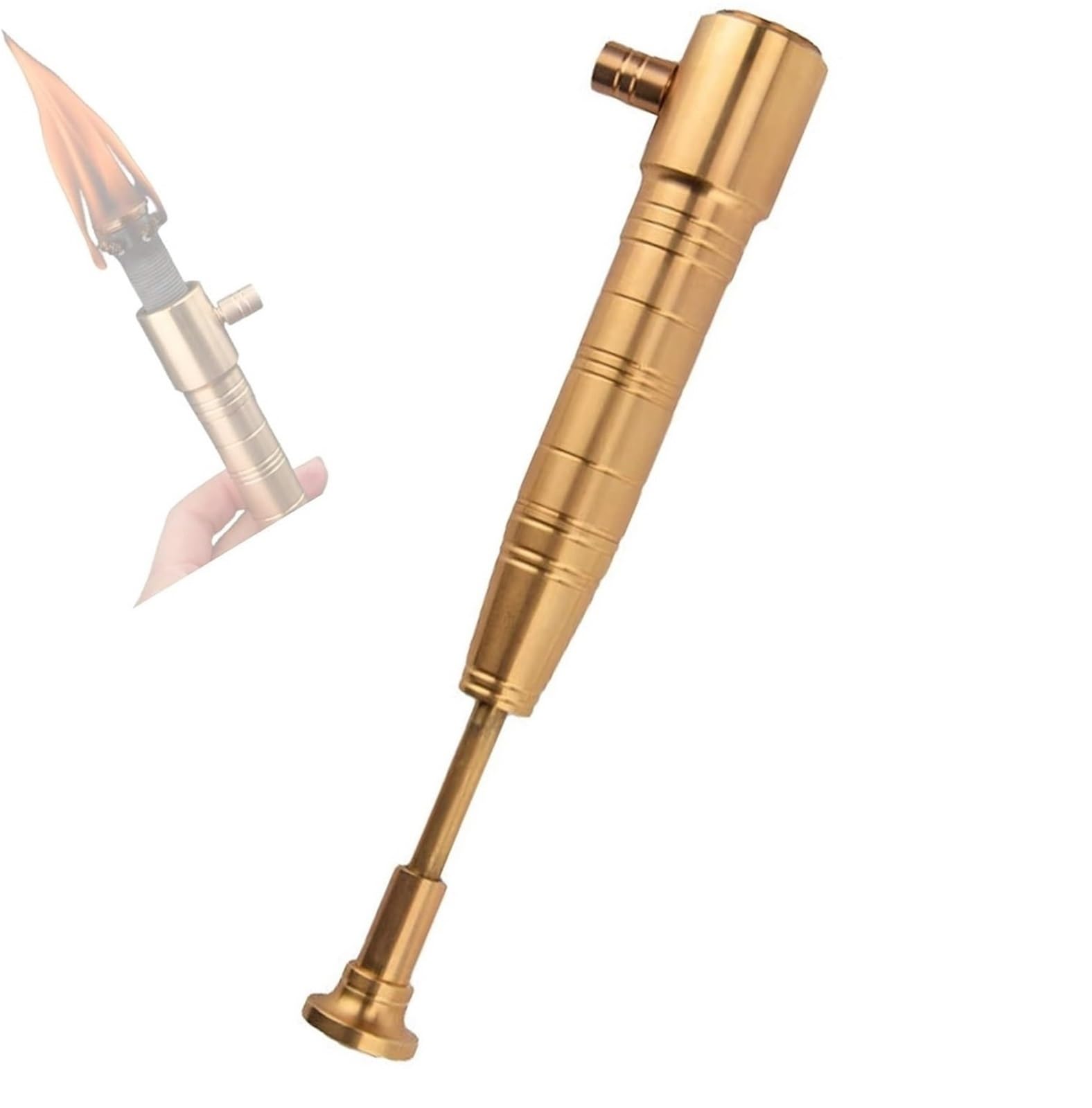 Zxwjddm Brass Vintage Tribal Torch Kerosene Lighter, Large Trench-Style Lighters, Refillable - Suitable For Collection And Decoration (Fuel Not Included)