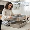 Teheao Stainless Steel Sifting Cat Litter Box for Clumping Litter, XL Extra Large Metal Sifter Tray Pan with Cat Litter Bag, Low Dust, Odor Control, Easy Cleaning (50 * 35 * 15)