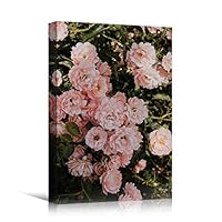 Canvas Wall Art Pink Petals Colorful Farmhouse/Country Floral Multicolor Patterns Photography - 12x18 inches