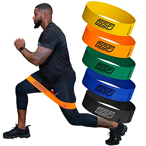 Serious Steel Fitness Fabric Mini Loop Non-Slip Resistance Band Set | Warm-Up, Physical Therapy, Glute Training, Speed and Agility Exercise Bands