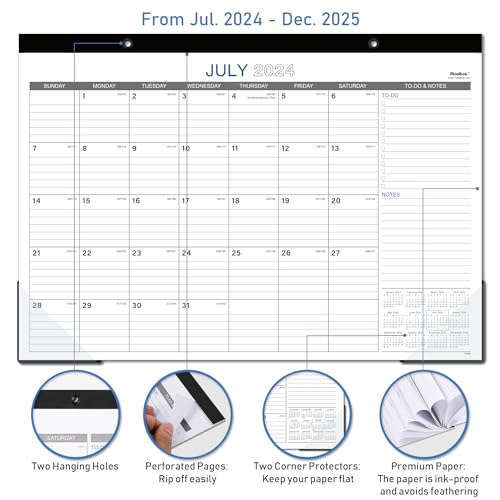 2026 Desk Calendar - 17" x 12" Desk Calendar 2026, JAN 2026 - DEC 2026, 12 Months Calendar 2026, Desk Pad, Large Ruled Blocks, Premium Paper - Image 4