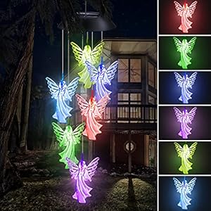 Bestcool Windgong Solar Light Led 6 Angel Windgong Lights met Kleur Veranderende, Waterdichte Hangende Solar Garden Lamp…
