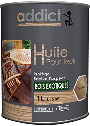 ADDICT 3661521137902 solvanté Semi-Siccative d'aspect satiné pour Entretien et ravivage Exotiques Non Vernis Huile pour Teck ravive Les Bois ternis par Les...