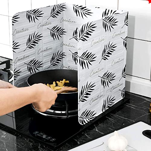2Pcs Disposable Oil Splash Guard Aluminum Foil Gas Stove Oil Splatter Screen Board Cooking Frying Oil-Proof Splash Kitchen Tool (2Pcs White) #TOP2