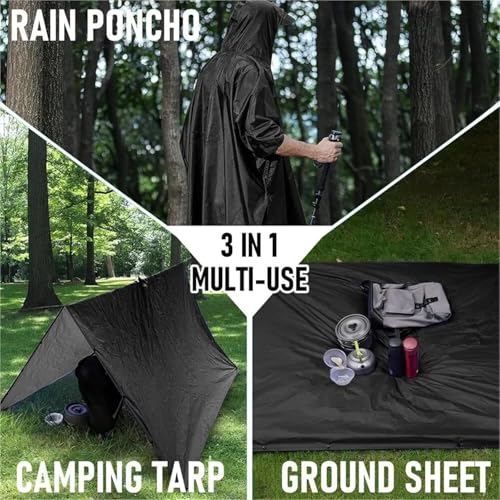 Housse de pluie poncho 3 en 1 imperméable de randonnée - 3