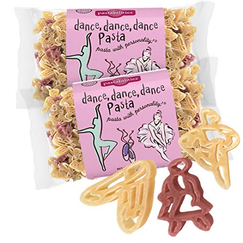Pastabilities Fun Shaped Pasta for Kids - Dance Dance Dance - Dancer and Ballerina Fun Theme, Non-GMO Natural Wheat and Vegetable Pasta, All-Natural, Kosher Certified, Made in the USA, (2 Pack, 14 Oz)