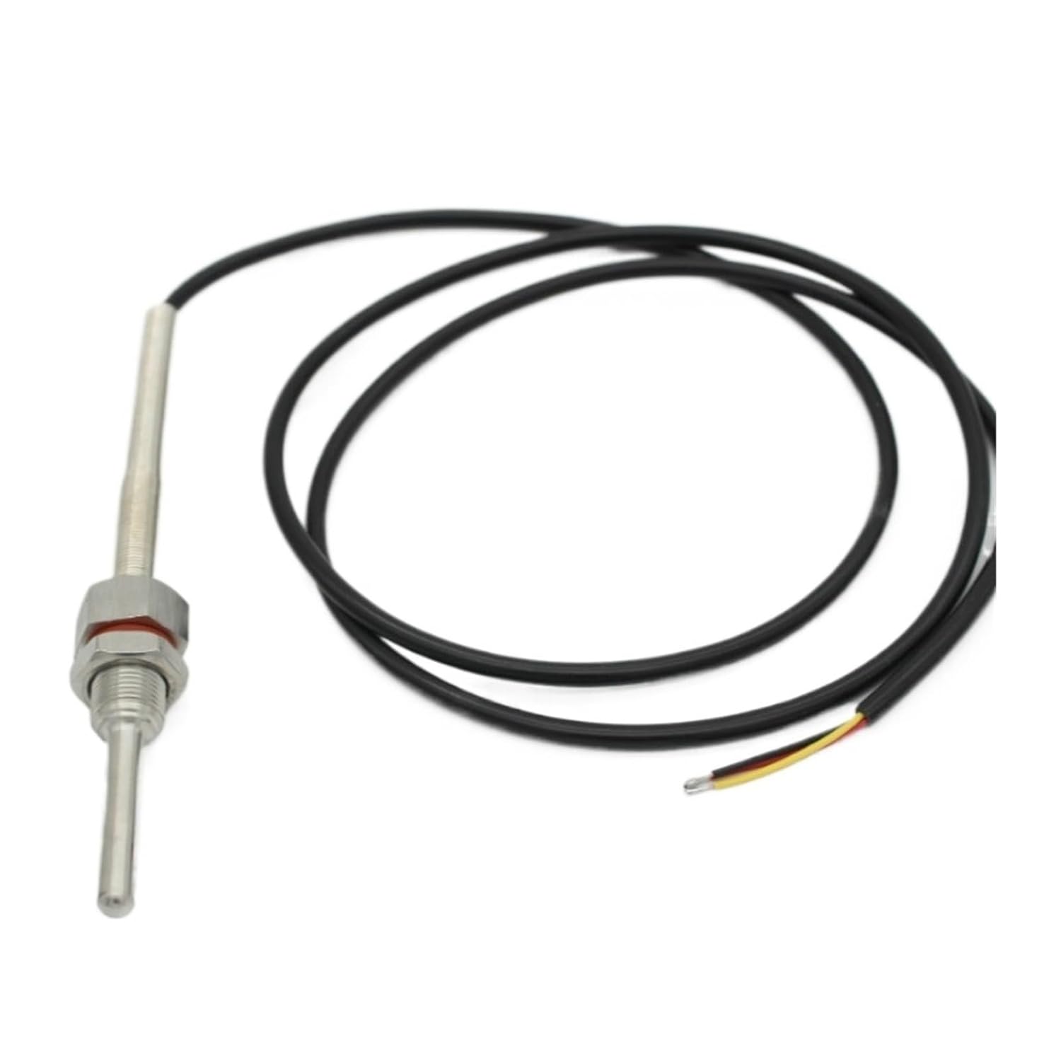 Digital Temperature Sensor M12X1 Thread Probe - Stainless Steel, 6mm OD, 1m PVC Wire, -55°C to 125°C Range(L300mm)