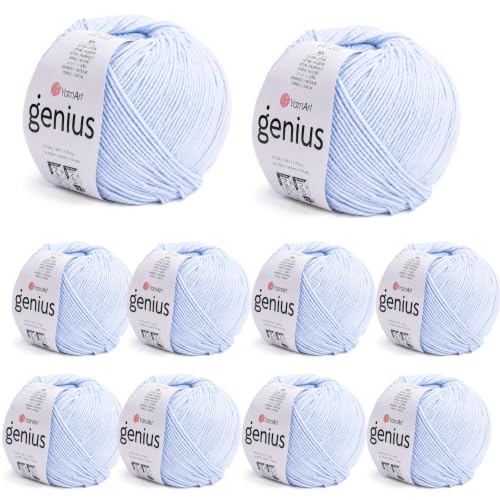 Image of YarnArt Genius Soft Cotton Blend Yarn, 10 Pack (1.76 oz / 174 Yds)