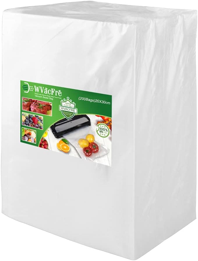 20x30cm(200Bags) Vacuum Sealer Bags Designed for Sous Vide Cooking and Food Storage,BPA Free Embossed Vacuum Food Sealer Bags and Compatible with All Types Sealer Machines