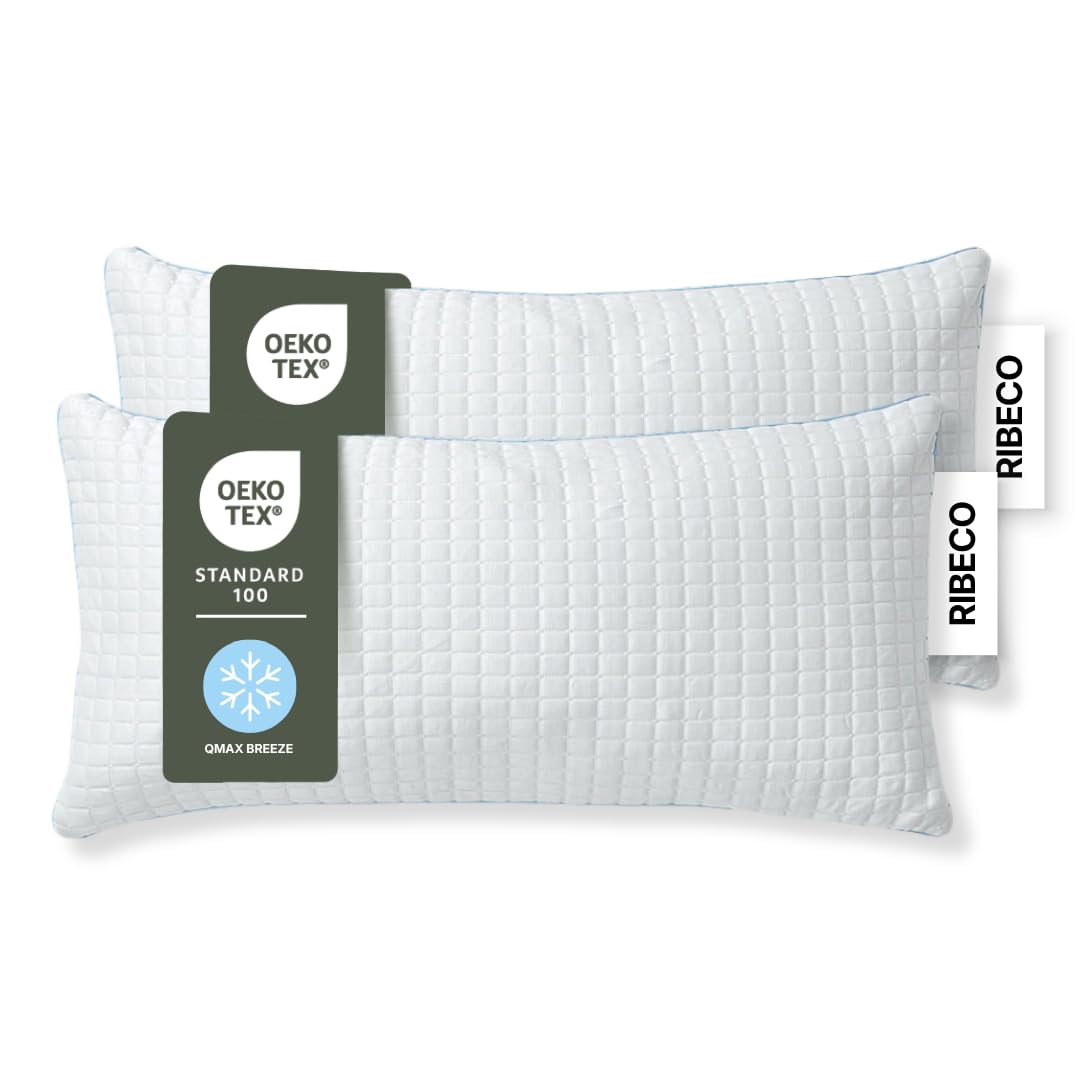 kühlender Kissenbezug ELSA im 2er Set, kühlender Kopfkissenbezug 40x80 cm, 2in1: QMAX-Breeze Technologie & kuschelige Baumwollseite, ideale Ergänzung für das Kopfkissen