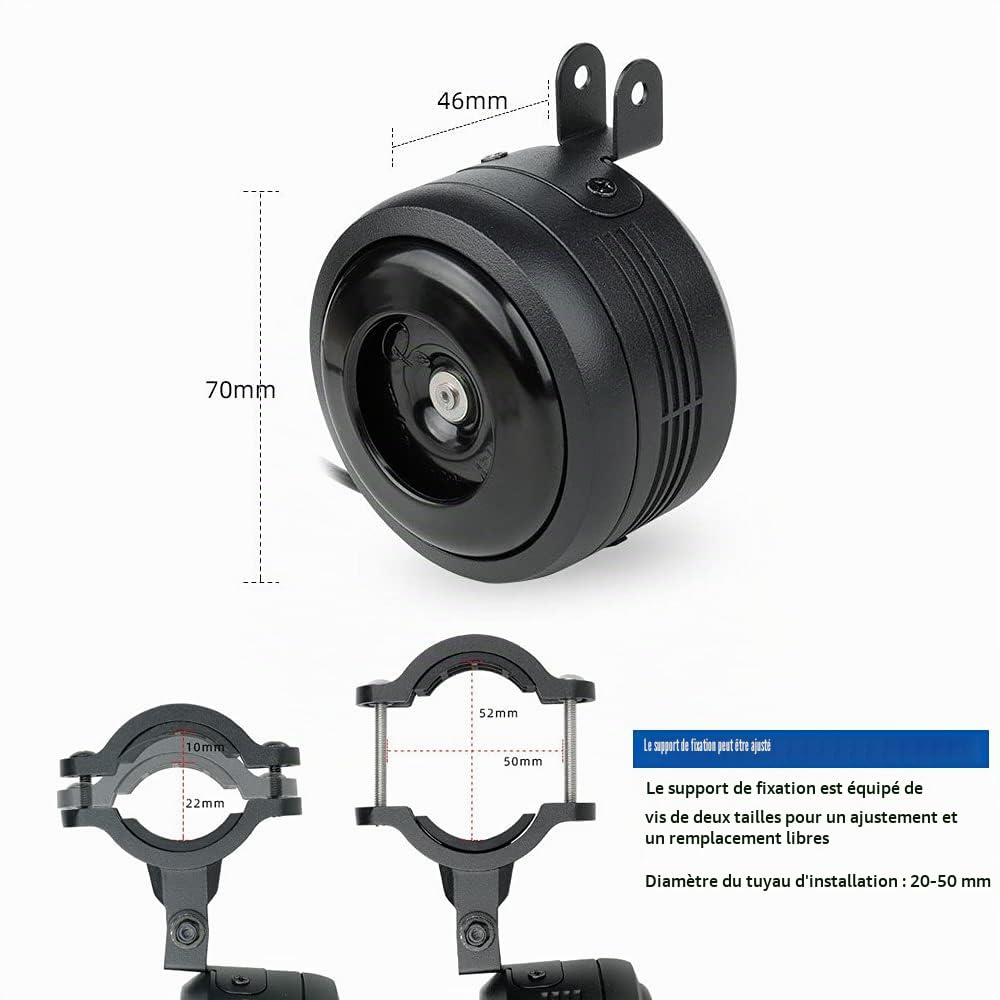 Sonnette de vélo électrique étanche avec télécommande, Alarme Anti-vol, Vibration avec Fonction USB Rechargeable pour VTT, vélo de Route, Scooter, etc