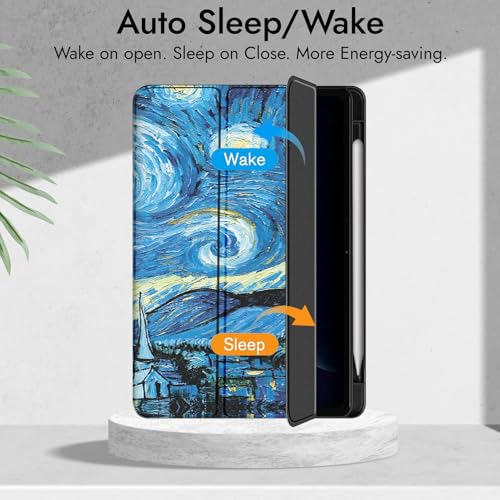 Image of Robustrion Cover for OnePlus Pad Go 2 12.1 inch Cover Case with Pencil Holder, Trifold Cover Case for OnePlus Pad Go 2 Tablet Cover [Auto Sleep Wake Support] - Night