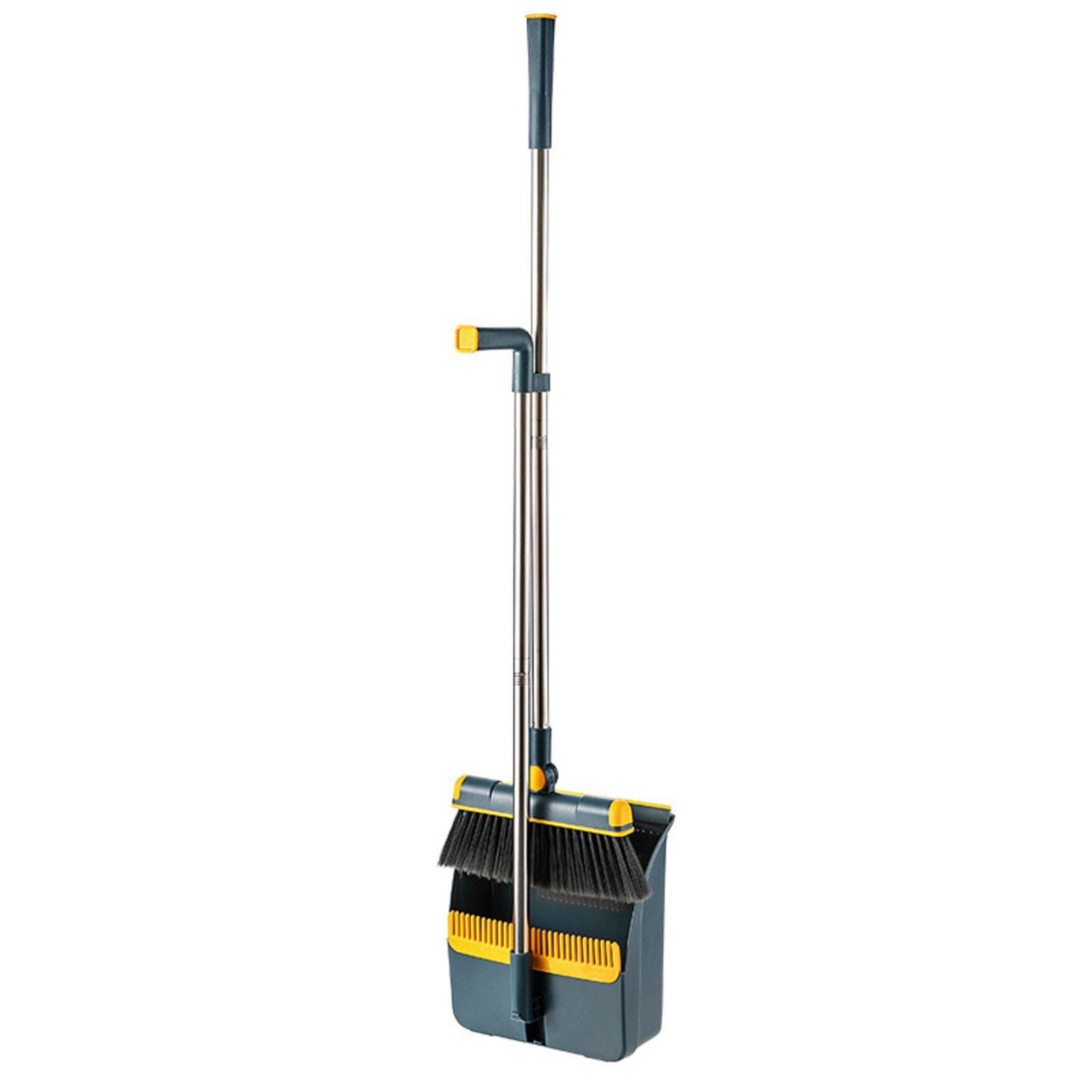 NIBHZ Juego de Escoba y Recogedor para El Hogar, Juego de Recogedor y Escoba con Mango de 33 Pulgadas de Largo para El Hogar, Cocina, Habitación, Oficina, Vestíbulo,Blue