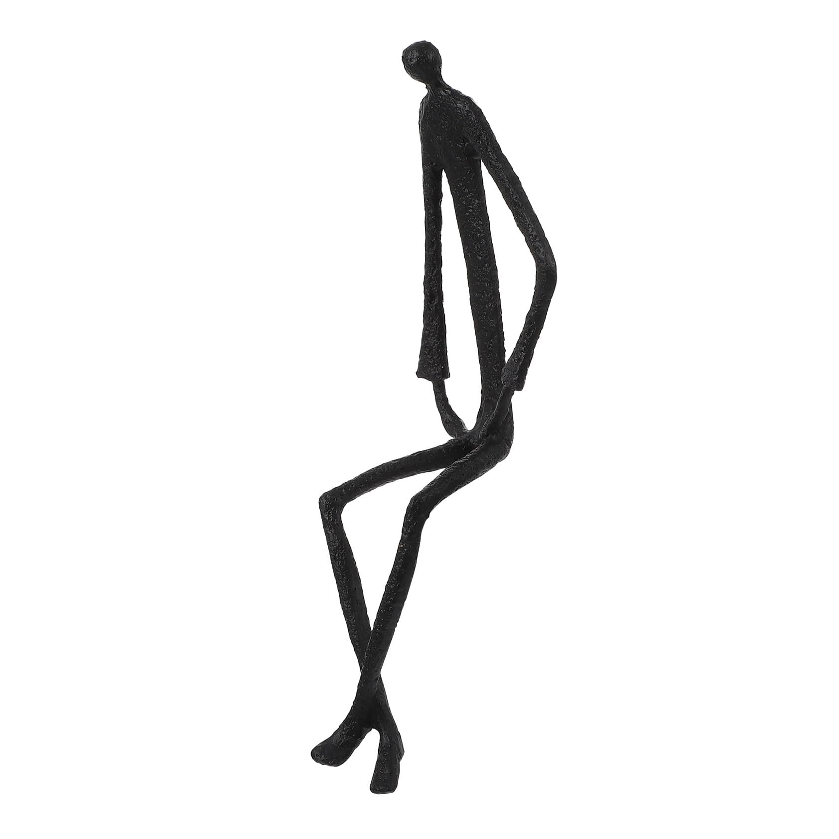 Sculpture abstraite fer noir au design d'exception pour salon chic