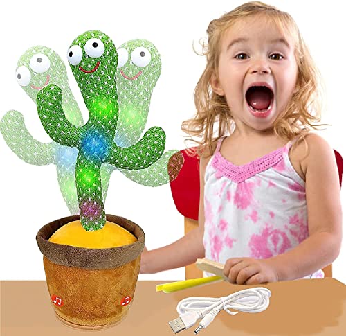 Image of Rechargeable Talking Cactus for Kids Dancing Cactus Toys Can Sing Wriggle & Singing Recording Repeat What You Say Funny Education Toys Playing Home Decor Items for Kids