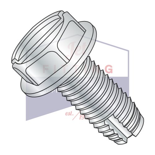 12-24X1 Type 1 Thread Cutting Screws | Slotted | Hex Washers Head | Steel | Zinc (Quantity: 1000)
