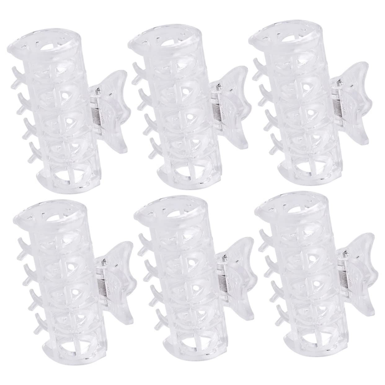 NOLITOY 6pcs Perm Clip Small Clip Large Curling Hair Clips for Women Curler Volume Roller Jaw Clamps Hair Rollers Clips for Thick Hair Overnight Hot Transparent