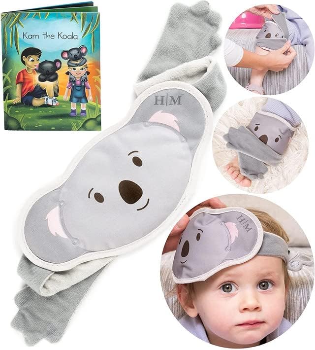 – MyHalos® Mask Kids Ice Pack for Injuries -Kam The Koala Kids Ice Pack - Cold Compress for Kids - Children's Hot & Cold Packs for Pain Relief, Fever, First Aid - Gel Ice Packs with Storybook