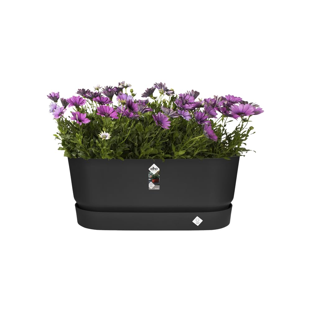 elho Greenville Terrace Trough 80cm Wheels Planter - Living Black
