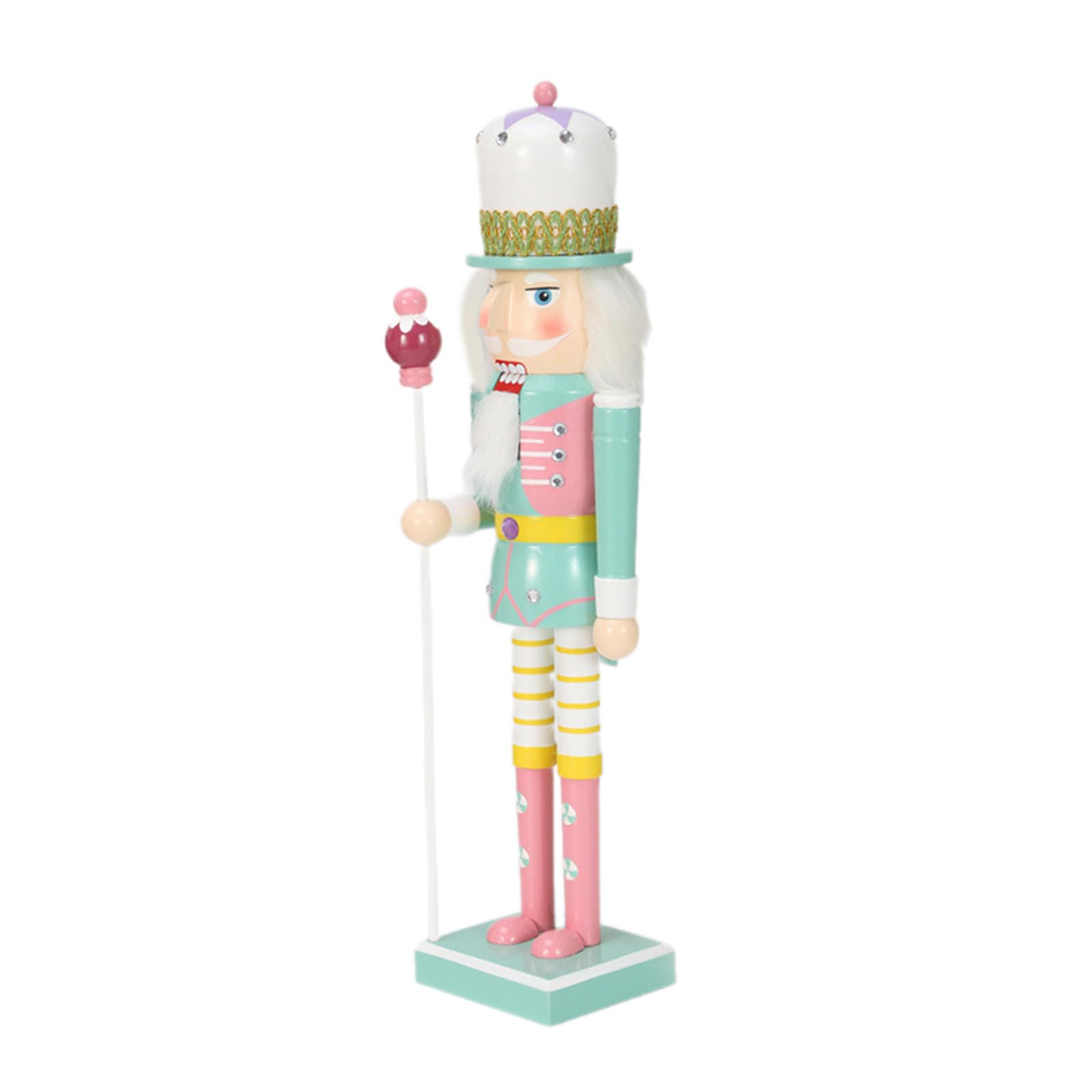 Kalttoy Turquoise Stylish Wood Nutcrackers Centerpieces Seasonal Decors 50Cm Nutcrackers Solider Candy Series Craftsmanship Ornament