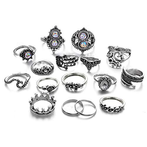 Stylish Vintage Floral Designs Silver Plushy Rings for Women/Girls (Mixed Sizes)-image-31