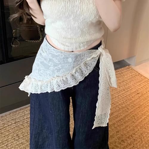 Women Lace Cover Up Skirt Triangle Shawl Mermaid Skirt Sheer See Through Swimwear Beach Wrap Scarf2