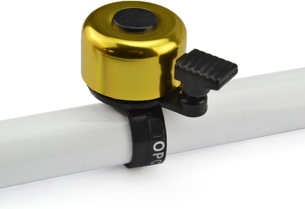 TOPCABIN Bike Bell,Alloy Mini Bicycle Bell Ping Ring Lever Cycle Push Bike Bells Scooter Bell/Gold Blue Red Silver Purple Black