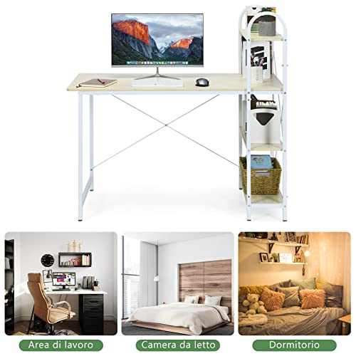 COSTWAY Scriviania Computer Salvaspazio di Metallo...