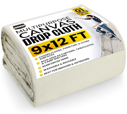 Utopia Washable Drop Cloth for Painting (9x12 ft)