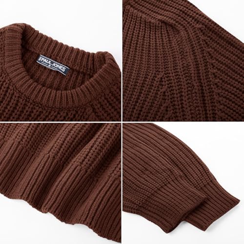 PJ PAUL JONES Men Crew Neck Textured Fisherman Sweater - Image 6