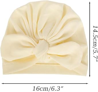 4PCS Newborn Baby Bow Knot Turban Hat Infant Toddler Hospital Hat Cotton Head Wrap Beanie Cap