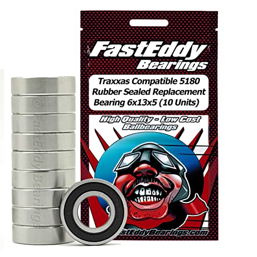 FastEddy Bearings Compatible with Traxxas 5180 Rubber Sealed Replacement Bearing 6x13x5 (10 Units) -  TFE2573