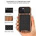 TENDLIN Compatible with iPhone 13 mini ​Case Wood Grain with Carbon Fiber Texture Design Leather Hybrid Case Compatible for iPhone 13 mini 5.4-inch Released in 2021 Black