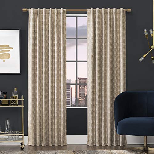 Scott Living Montauk Art Deco Total Blackout Back Tab Curtain Panel, 50