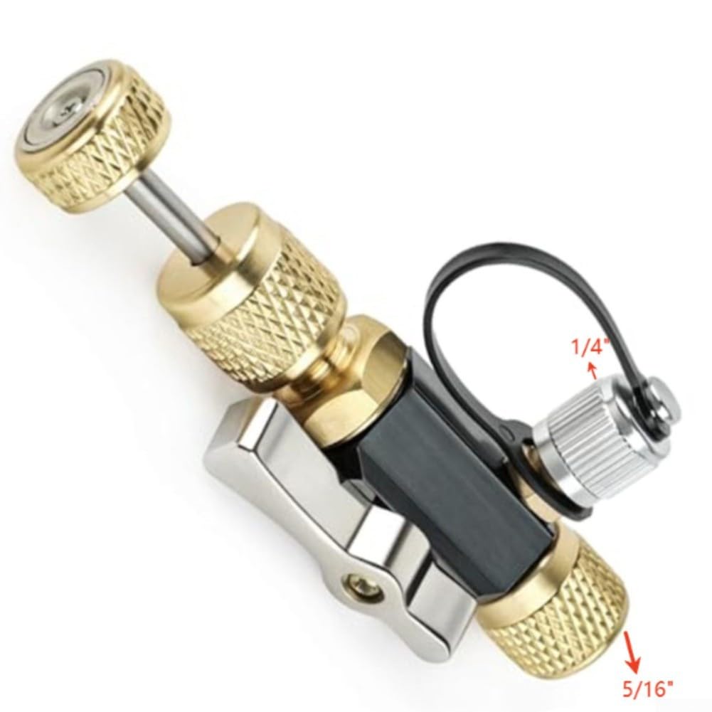 Estrattore professionale per valvole per sistemi HVAC con raccordi da 1/4" e 5/16" e 12 nuclei valvola compatibile con R410A R22 R12 R407C R404A R32