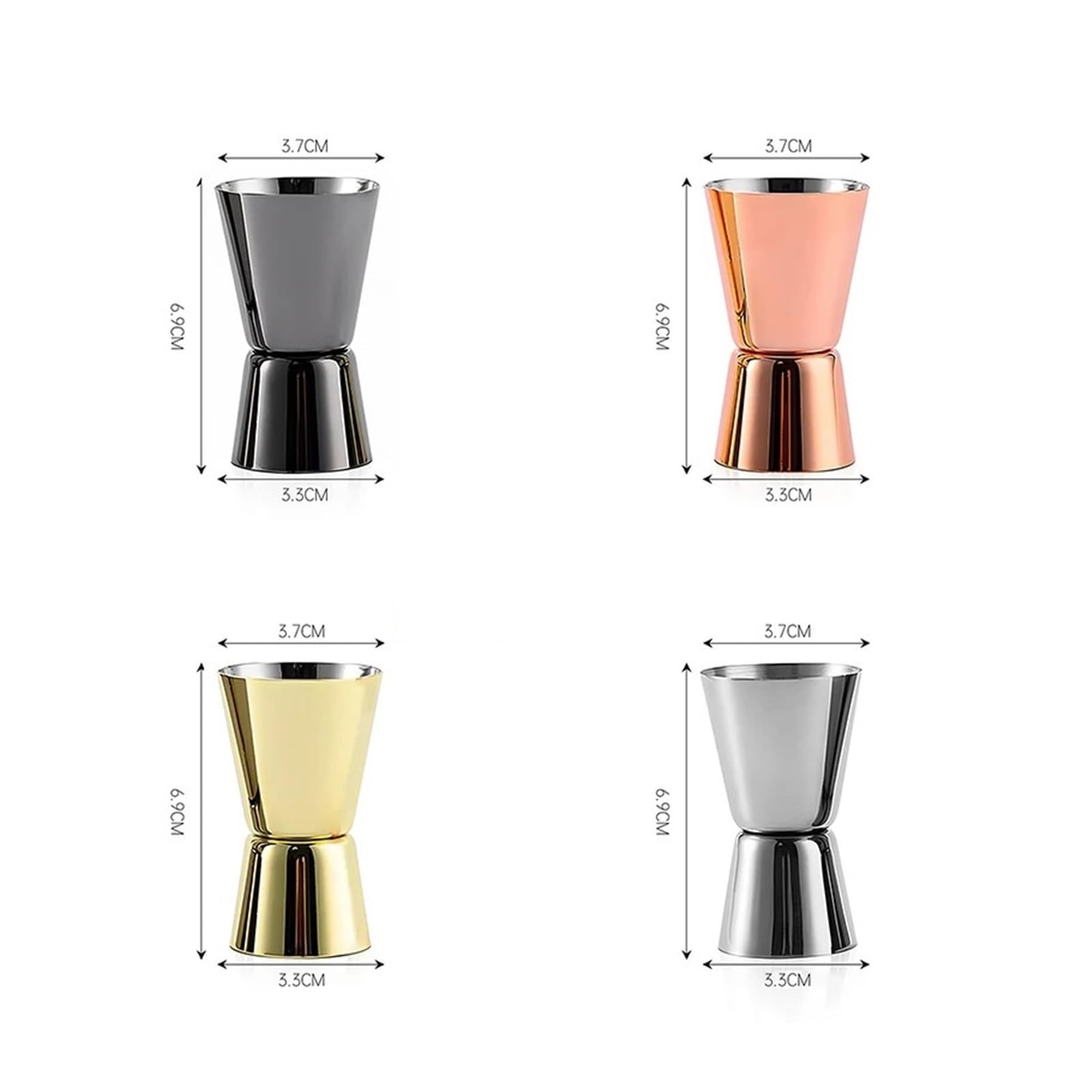 Tasse à mesurer for Cocktail, 1 pièce, 15/30ml ou 30/60ml, Double tête, tasse l'alcool, once, fournitures de cuisine(12)
