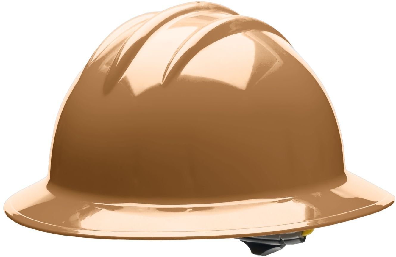 Bullard 33TNR Classic Full Brim Style Hard Hat, 6 Point Ratchet Suspension, Tan, One Size