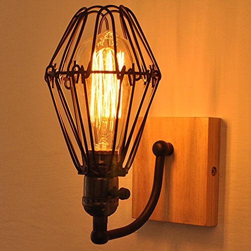 Lampara de pared retro E27 iluminacion industrial de hierro para salon cocina y bar