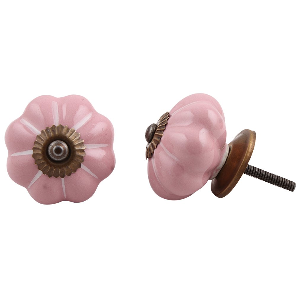IndianShelf 4 Piece Pink Stripe Solid Ceramic Drawer Knobs for Kitchen Cabinet Knobs Door Pulls Decorative Dresser Luxury Fine (B06X6GS65V) Amazon Price History, Amazon Price Tracker