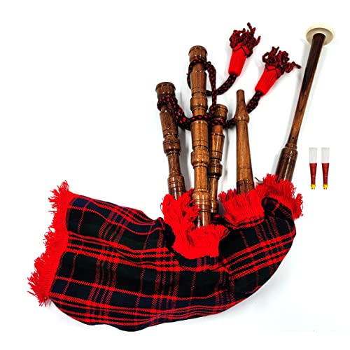 Mini bagpipe Rosewood Mac-donald cover & cord Starter playable for beginner kids junior set comes with free 2 reeds and instruction
