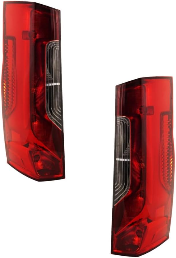KarParts360 For Mercedes-Benz Sprinter 1500/2500 2019 2020 2021 2022 Tail Light Driver and Passenger Side | Pair | Clear & Red Lens | Replacement For MB2800161, MB2801161 | 9108200200, 9108200300