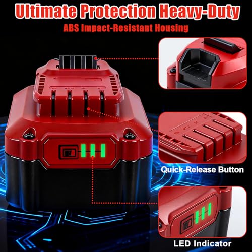 Image of SANIU 20V 8.0Ah Replacement for Craftsman 20V Battery V20 Lithium ion Batteries Compatible with CMCB205 CMCB204 CMCB206 CMCB202 CMCB201 20V Cordless Power Tools (8.0AH, 2 Piece)