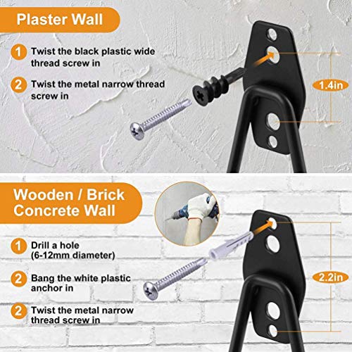 3-H Ganchos dobles de acero para almacenamiento en el garaje, Colgador