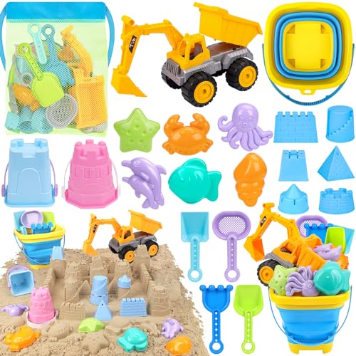 FHOZGECY Beach Toys, Sand Toys with 2 in 1 Construction