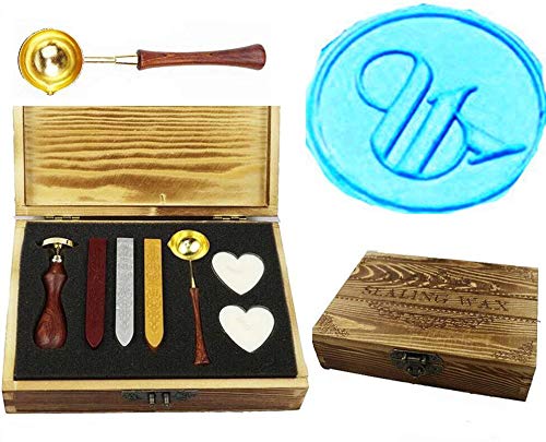 Coffret cadeau avec cachet de cire et livre en bois pour papeterie de prestige